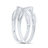 14k White Gold Womens Round Diamond Wrap Enhancer Wedding Band 1/4 Cttw