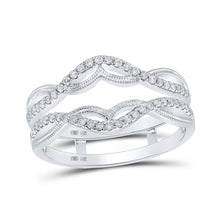 14k White Gold Womens Round Diamond Wrap Enhancer Wedding Band 1/4 Cttw