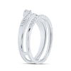14k White Gold Womens Round Diamond Wrap Enhancer Wedding Band 1/2 Cttw
