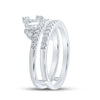 14k White Gold Womens Round Diamond Crown Wrap Enhancer Wedding Band 1/2 Cttw