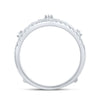 14k White Gold Womens Round Diamond Crown Wrap Enhancer Wedding Band 1/2 Cttw