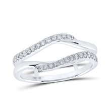  14k White Gold Womens Round Diamond Wrap Enhancer Wedding Band 1/5 Cttw
