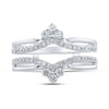 14k White Gold Womens Round Diamond Wrap Enhancer Wedding Band 3/8 Cttw