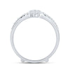 14k White Gold Womens Round Diamond Wrap Enhancer Wedding Band 3/8 Cttw