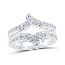  14k White Gold Womens Round Diamond Wrap Enhancer Wedding Band 1/2 Cttw