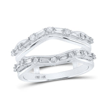  14k White Gold Womens Round Diamond Wrap Enhancer Wedding Band 1/2 Cttw