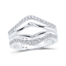  14k White Gold Womens Round Diamond Wrap Enhancer Wedding Band 1/3 Cttw