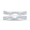 14k White Gold Womens Round Diamond Wrap Enhancer Wedding Band 1/3 Cttw