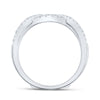 14k White Gold Womens Round Diamond Wrap Enhancer Wedding Band 1/3 Cttw