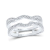 14k White Gold Womens Round Diamond Wrap Enhancer Wedding Band 1/3 Cttw