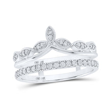  14k White Gold Womens Round Diamond Wrap Enhancer Wedding Band 1/4 Cttw