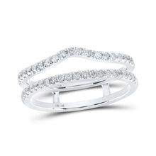  14k White Gold Womens Round Diamond Wrap Enhancer Wedding Band 1/3 Cttw