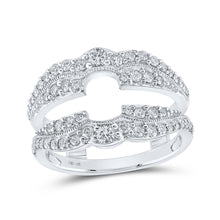  14k White Gold Womens Round Diamond Wrap Enhancer Wedding Band 5/8 Cttw