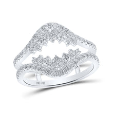  14k White Gold Womens Round Diamond Wrap Enhancer Wedding Band 3/4 Cttw