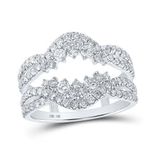  14k White Gold Womens Round Diamond Wrap Enhancer Wedding Band 1 Cttw