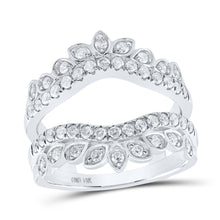  14k White Gold Womens Round Diamond Wrap Enhancer Wedding Band 3/4 Cttw