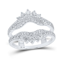  14k White Gold Womens Round Diamond Wrap Enhancer Wedding Band 3/4 Cttw
