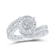  10k White Gold Round Diamond Cluster Bridal Wedding Engagement Ring 1-1/4 Cttw