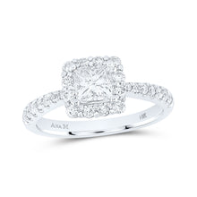  14k White Gold Princess Diamond Halo Bridal Wedding Engagement Ring 1-1/4 Cttw