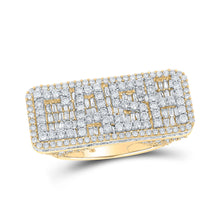  10k Two-tone Gold Mens Baguette Diamond CASH Phrase Ring 6 Cttw