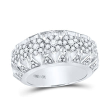 14k White Gold Mens Round Diamond Band Ring 1-1/2 Cttw