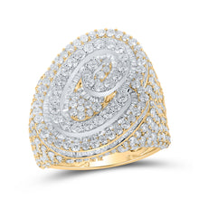  10k Two-tone Gold Mens Baguette Diamond C Initial Letter Ring 7-3/8 Cttw