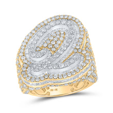  10k Two-tone Gold Mens Baguette Diamond Q Initial Letter Ring 8 Cttw