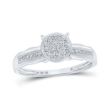  10k White Gold Womens Round Diamond Cluster Ring 1/10 Cttw