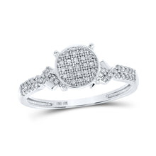  10k White Gold Womens Round Diamond Cluster Ring 1/6 Cttw