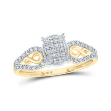  10k Yellow Gold Womens Round Diamond Oval Ring 1/6 Cttw