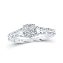  10k White Gold Womens Round Diamond Square Ring 1/10 Cttw