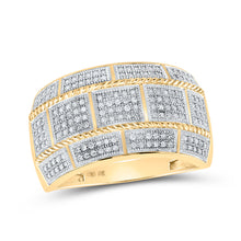  10k Yellow Gold Mens Round Diamond Band Ring 1/2 Cttw