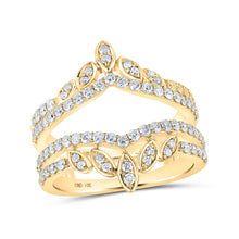  14k Yellow Gold Womens Round Diamond Wrap Enhancer Wedding Band 1 Cttw
