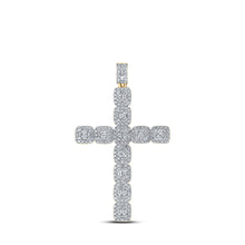 10k Yellow Gold Mens Baguette Diamond Cross Charm Pendant 3-1/3 Cttw
