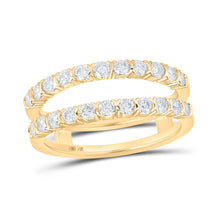  14k Yellow Gold Womens Round Diamond Wrap Enhancer Wedding Band 7/8 Cttw