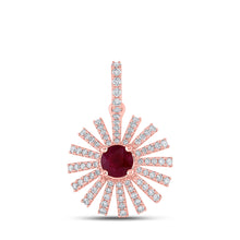  14k Rose Gold Womens Round Ruby Diamond Circle Pendant 4 Cttw