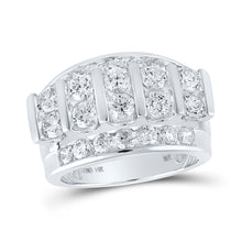  14k White Gold Mens Round Diamond Band Ring 4 Cttw