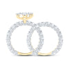 10k Yellow Gold Round Diamond Halo Bridal Wedding Ring Band Set 5-7/8 Cttw