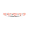 10k Rose Gold Womens Round Diamond Heart Ring 1/20 Cttw