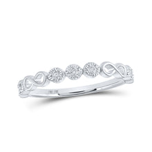  10k White Gold Womens Round Diamond Infinity Ring 1/8 Cttw