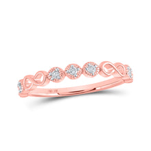  10k Rose Gold Womens Round Diamond Infinity Ring 1/8 Cttw