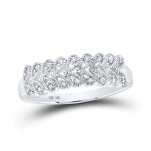  10k White Gold Womens Round Diamond Band Ring 1/10 Cttw