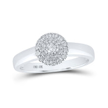  10k White Gold Womens Round Diamond Cluster Ring 1/4 Cttw