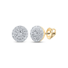  10k Yellow Gold Womens Round Diamond Cluster Earrings 1/2 Cttw