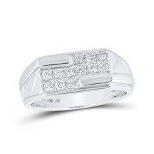  10k White Gold Mens Round Diamond Band Ring 1/2 Cttw