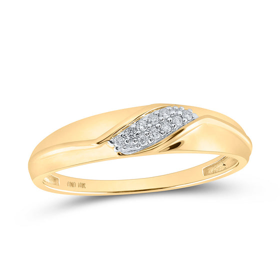 10k Yellow Gold His Hers Round Diamond Halo Matching Wedding Set 1/3 Cttw