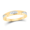 10k Yellow Gold His Hers Round Diamond Square Matching Wedding Set 1/3 Cttw