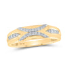 10k Yellow Gold His Hers Round Diamond Cluster Matching Wedding Set 1/2 Cttw
