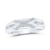 10k White Gold His Hers Round Diamond Cluster Matching Wedding Set 1/2 Cttw