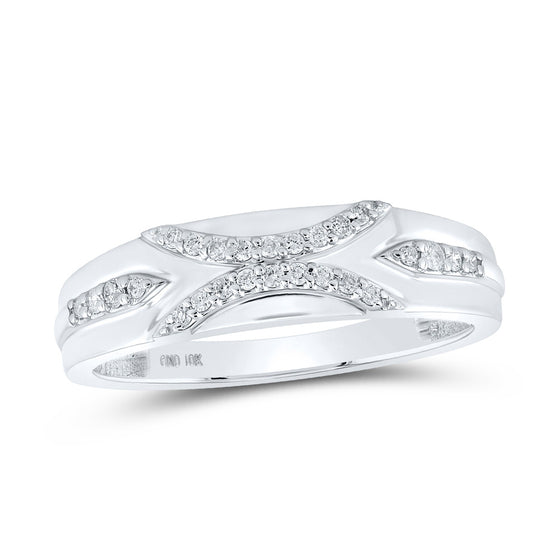10k White Gold His Hers Round Diamond Cluster Matching Wedding Set 1/2 Cttw